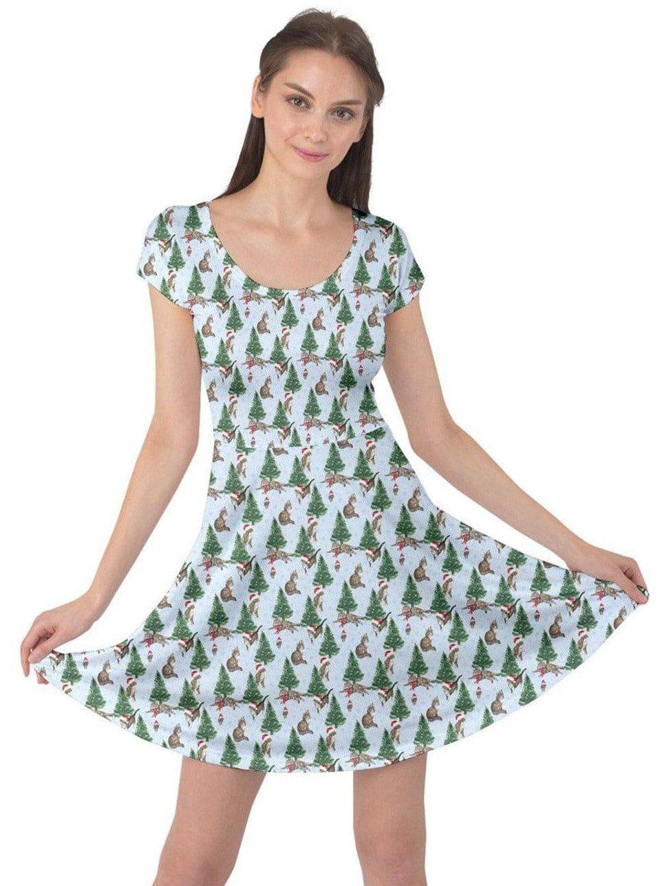 Christmas Cats Cap Sleeve Dress - Poison Arrow Retro