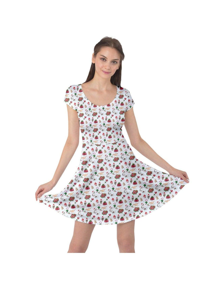 Christmas Cats Cap Sleeve Dress - Poison Arrow Retro