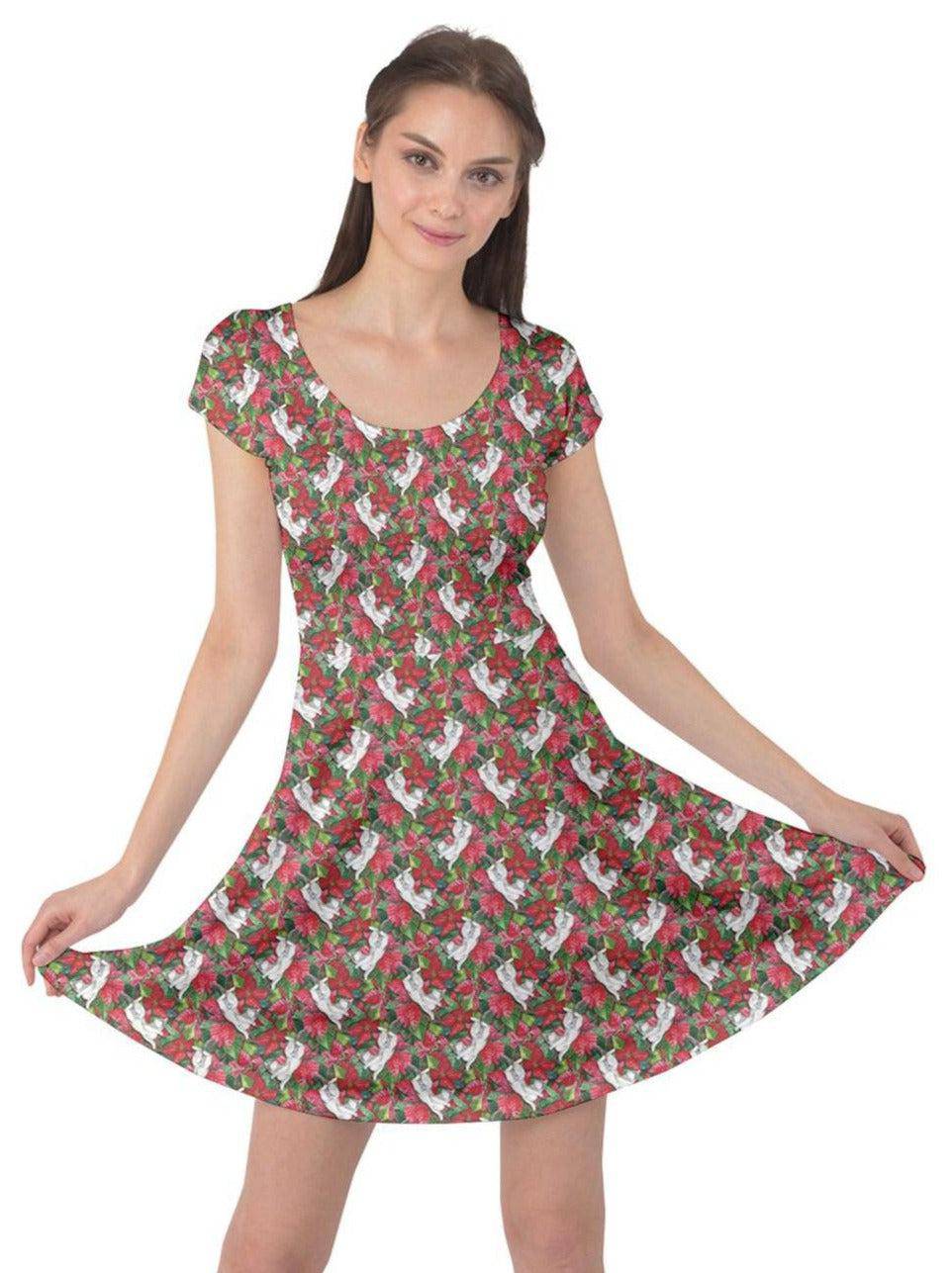 Christmas Cats Cap Sleeve Dress - Poison Arrow Retro