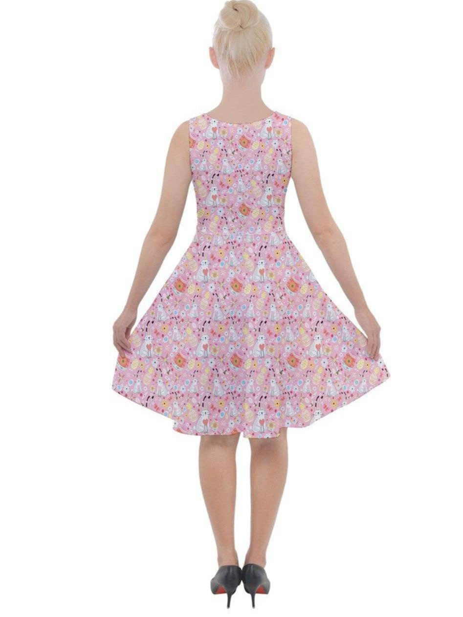 Easter Bunny Knee Length Skater Dress With Pockets - Poison Arrow Retro