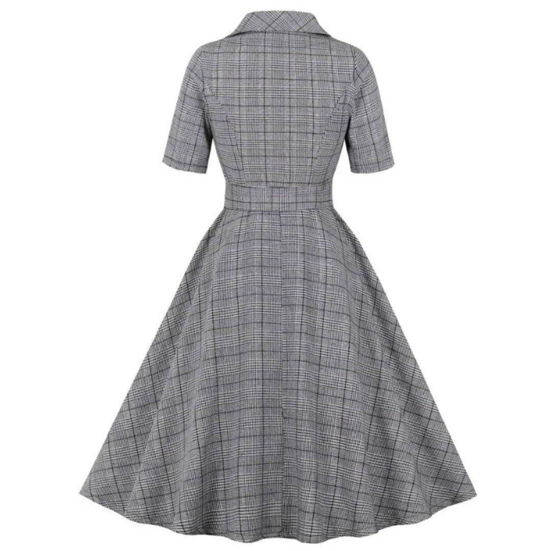 Grace Plaid Single Breasted 50s Dress - Poison Arrow Retro