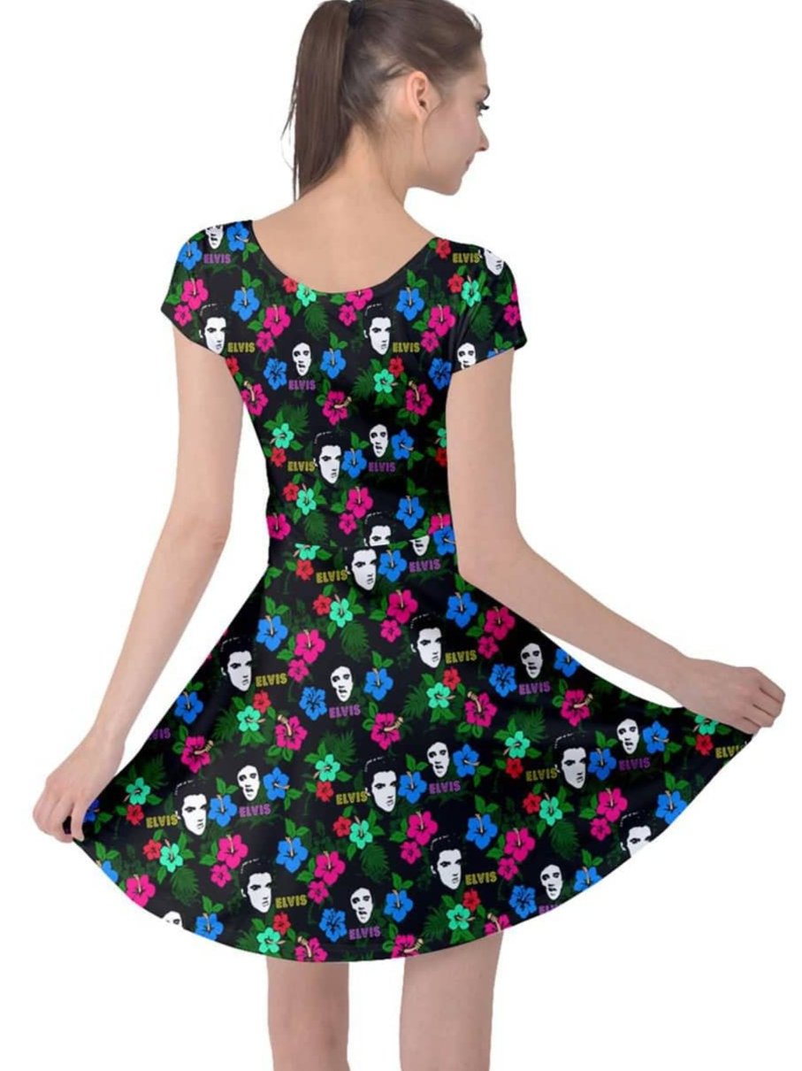 Hawaii Elvis Cap Sleeve Dress - Poison Arrow Retro