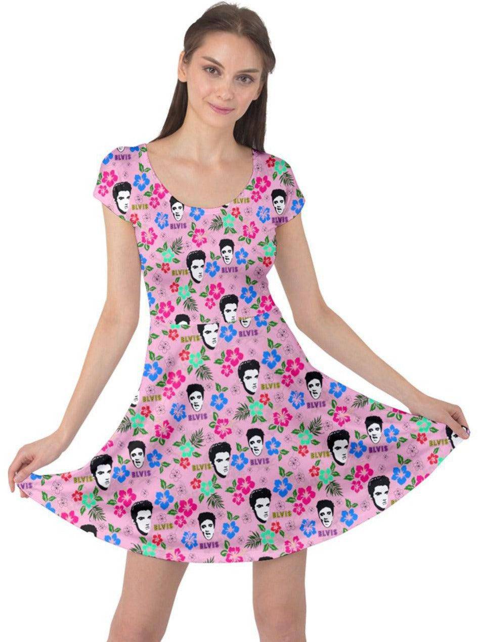 Hawaii Elvis Cap Sleeve Dress [IN STOCK] - Poison Arrow Retro