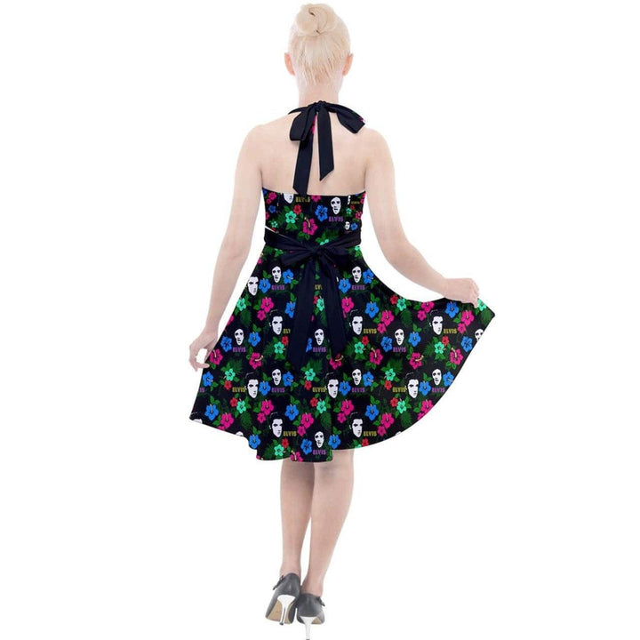 Hawaii Elvis Halter Party Swing Dress - Poison Arrow Retro