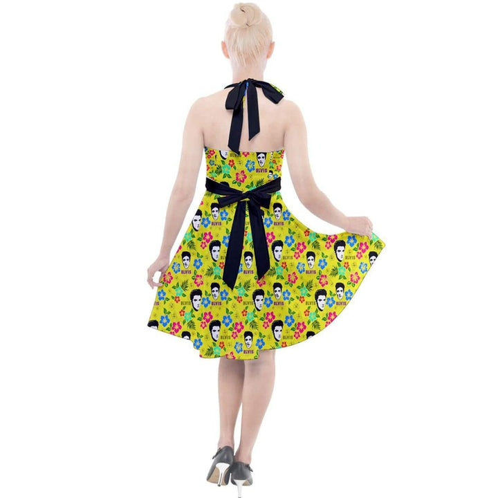 Hawaii Elvis Halter Party Swing Dress - Poison Arrow Retro