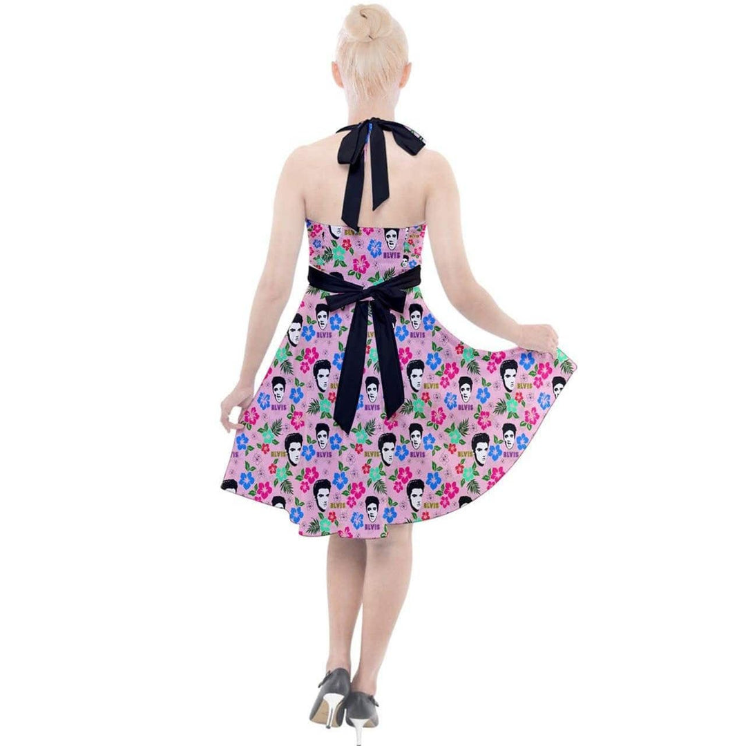 Hawaii Elvis Halter Party Swing Dress - Poison Arrow Retro