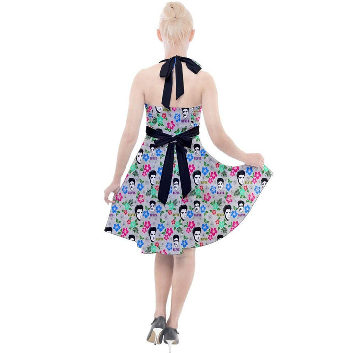 Hawaii Elvis Halter Party Swing Dress - Poison Arrow Retro