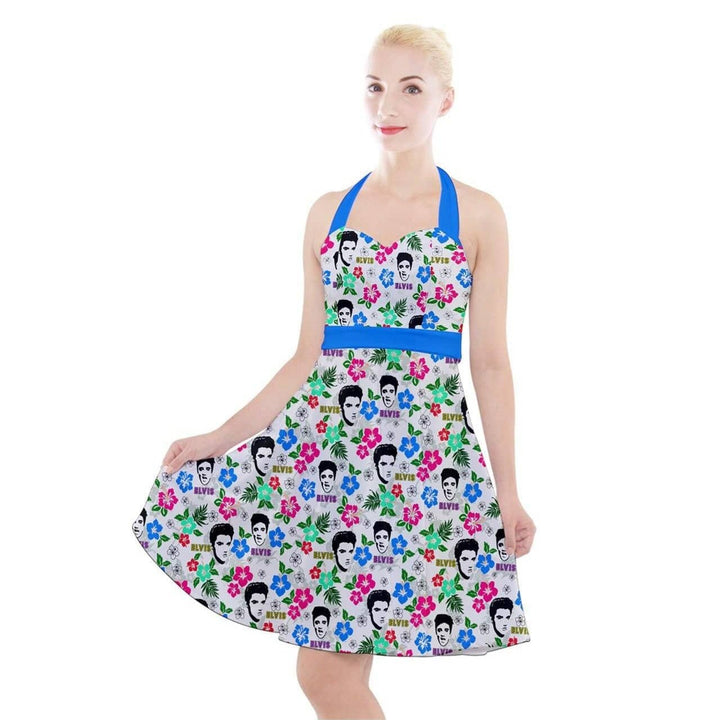 Hawaii Elvis Halter Party Swing Dress - Poison Arrow Retro