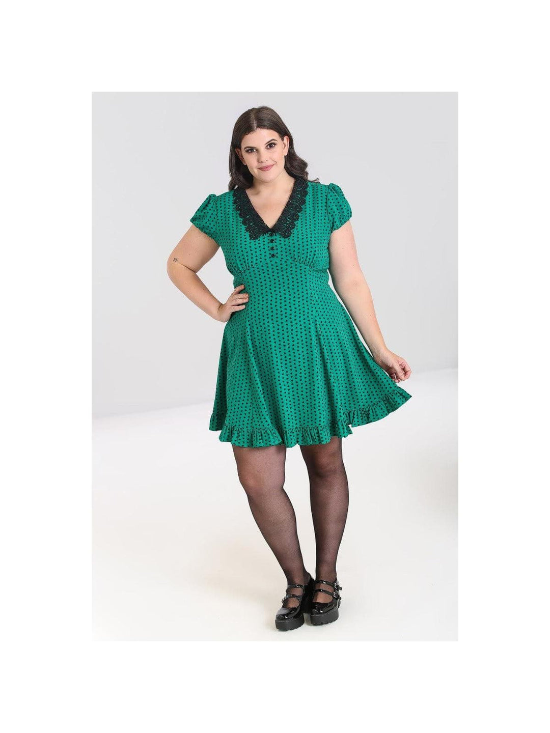 Hell Bunny Paradisum Mini Dress - Poison Arrow Retro