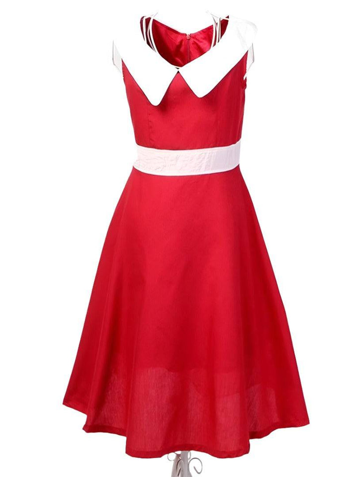 Jackie Ohhh Red Retro Midi Dress - Poison Arrow Retro