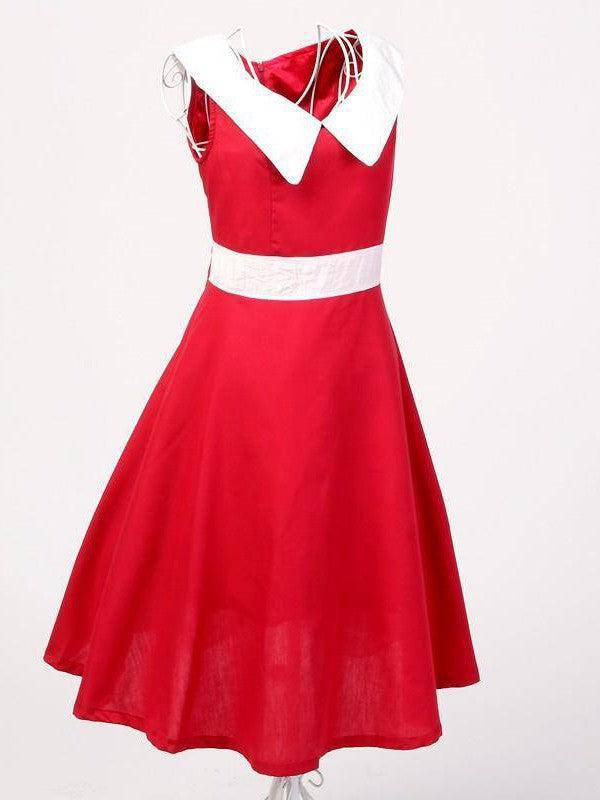 Jackie Ohhh Red Retro Midi Dress - Poison Arrow Retro