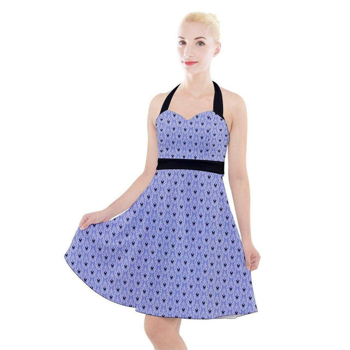 LAVENDER BATS Halter Party Swing Dress - Poison Arrow Retro