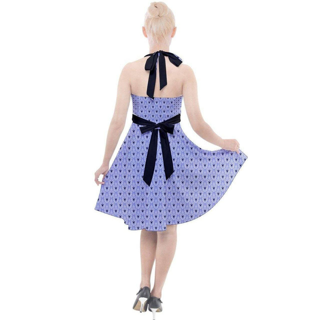 LAVENDER BATS Halter Party Swing Dress - Poison Arrow Retro