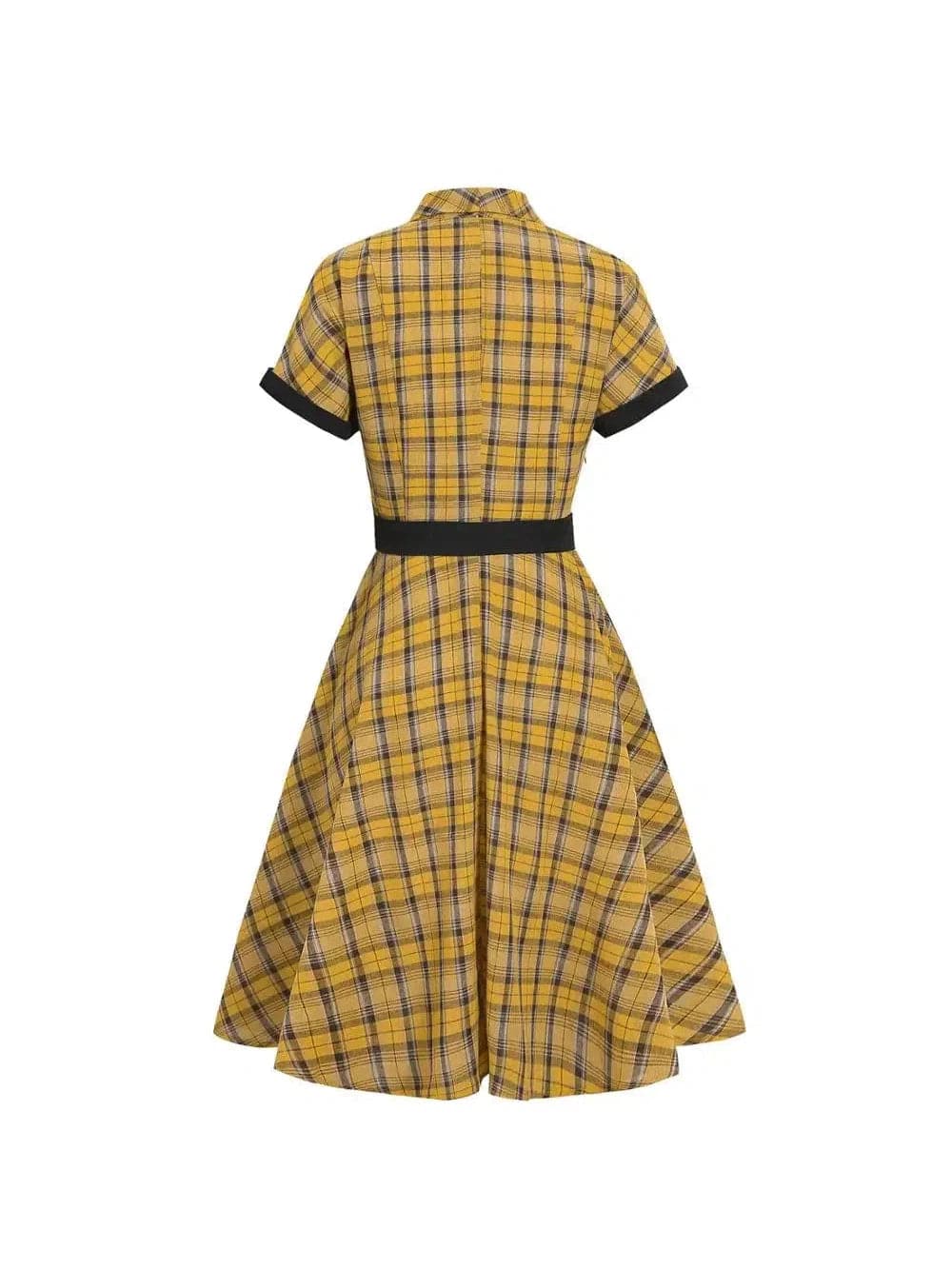 Lucille Plaid Single Breasted 50s Dress - Poison Arrow Retro