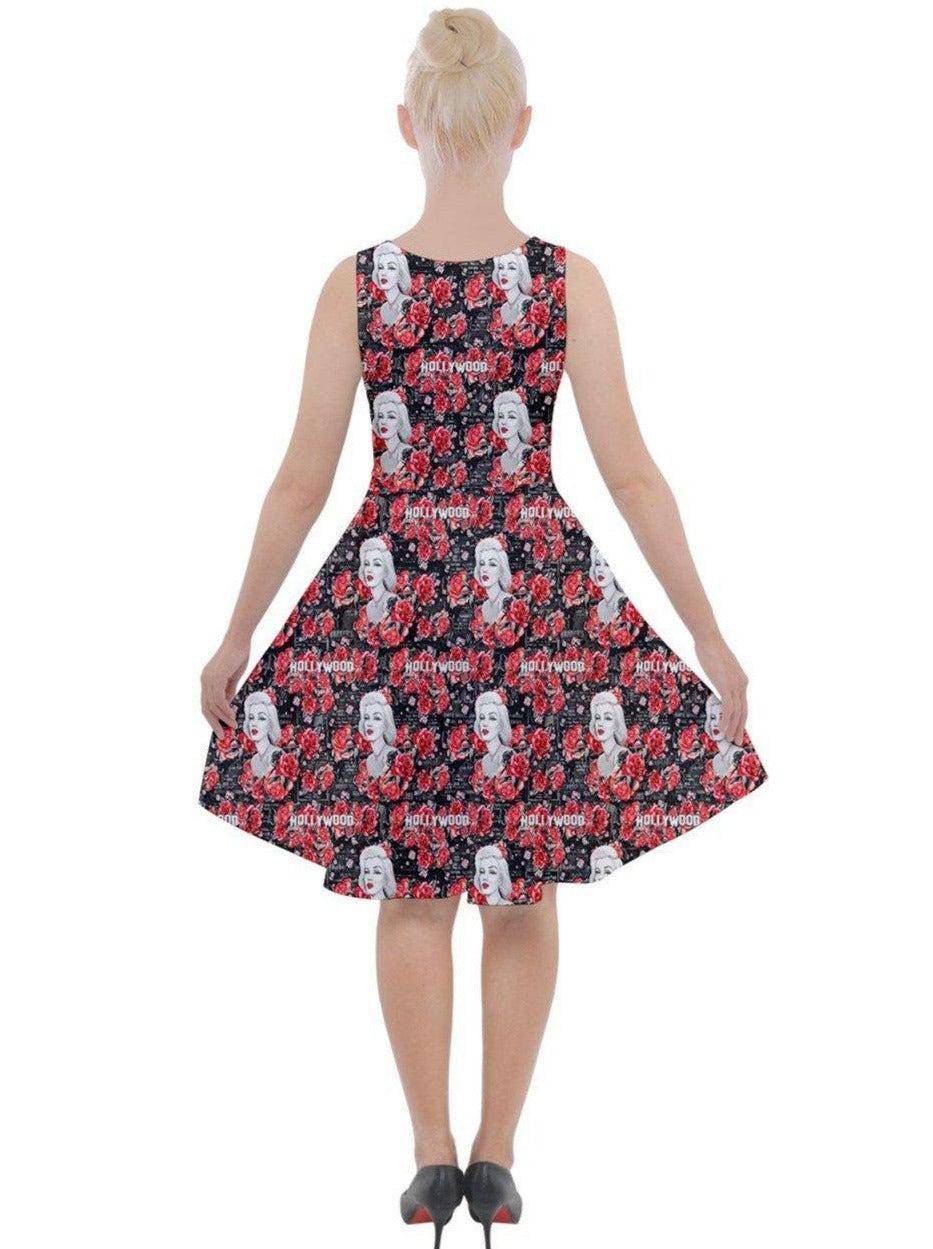 Marilyn Knee Length Skater Dress With Pockets - Poison Arrow Retro