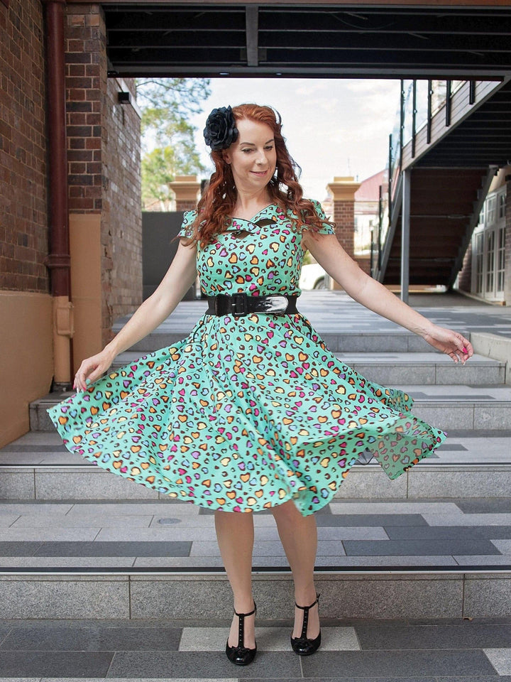 My Cheetin' Heart Vintage 50's Swing Dress - Poison Arrow Retro