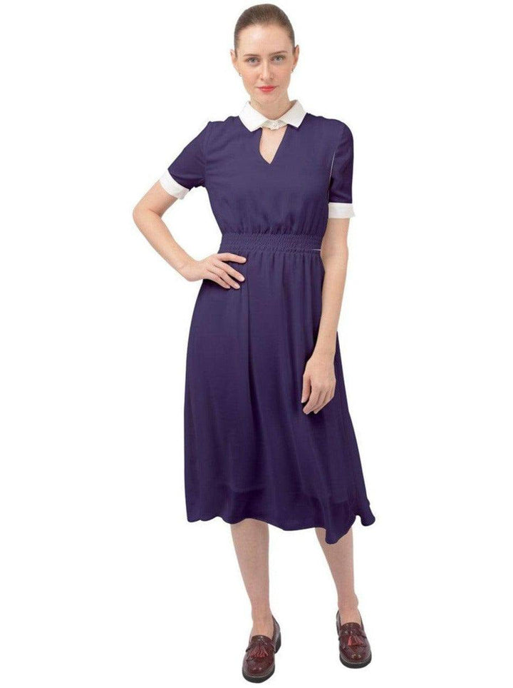 Navy Blue Ava 1940s Style Vintage Dress - Poison Arrow Retro