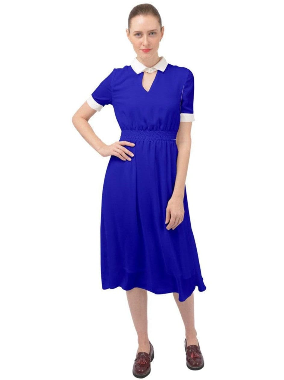 Royal Blue Ava 1940s Style Vintage Dress - Poison Arrow Retro