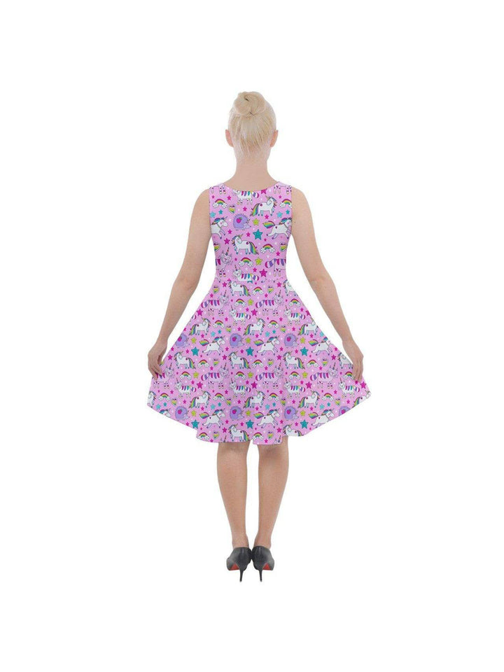 UNICORNS & UNICATS Knee Length Skater Dress With Pockets - Poison Arrow Retro