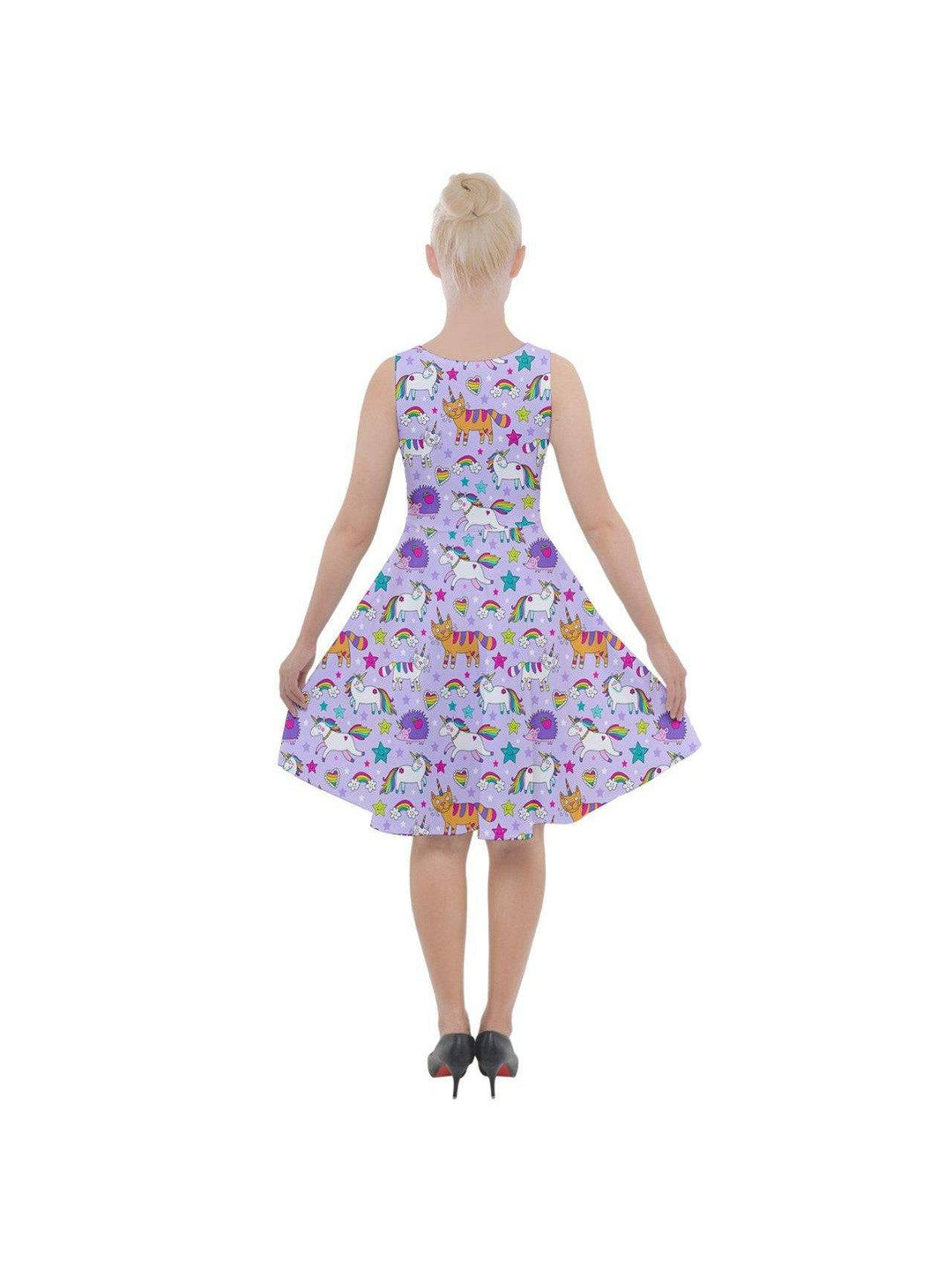 UNICORNS & UNICATS Knee Length Skater Dress With Pockets - Poison Arrow Retro