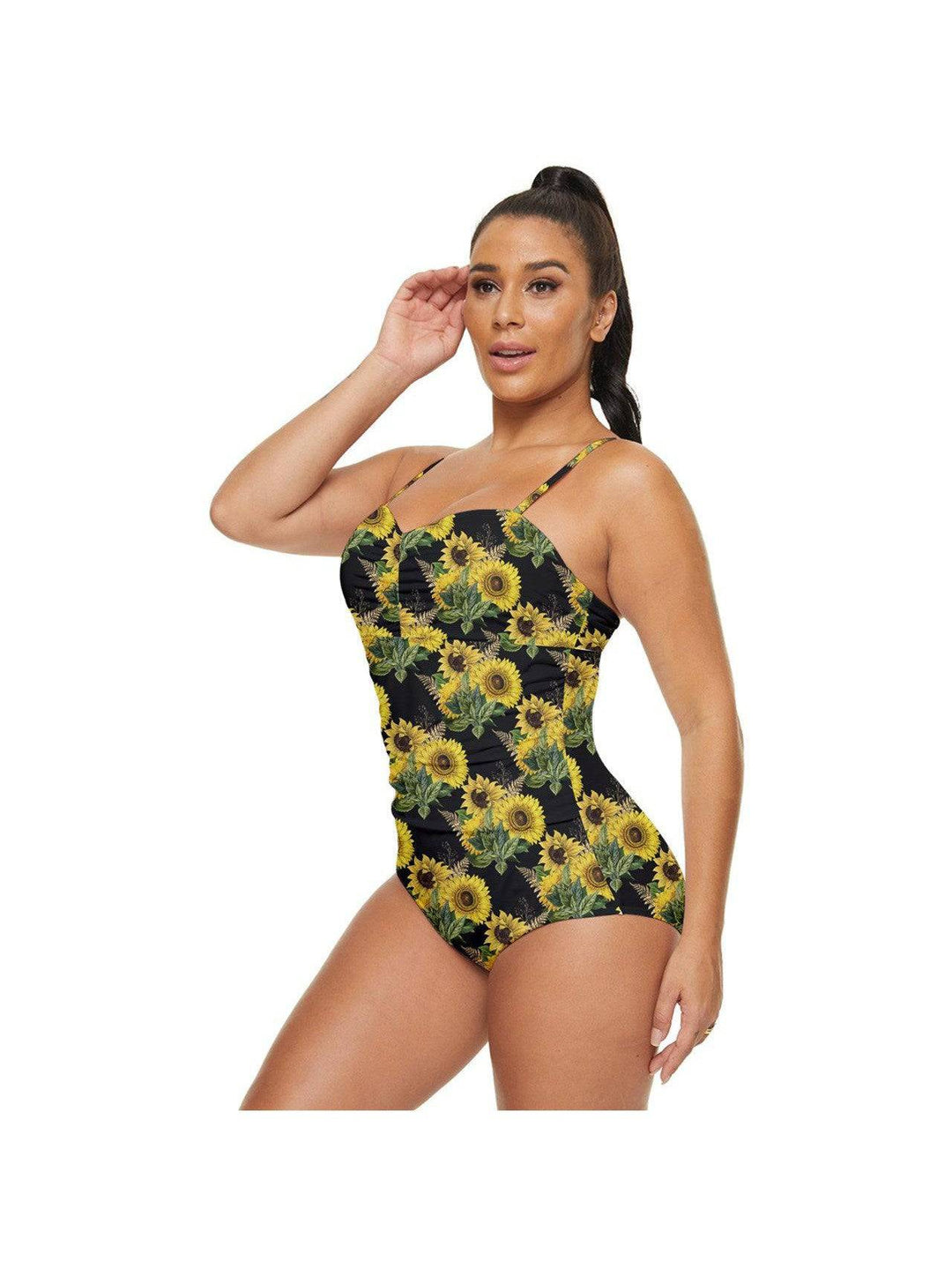 Sunflowers Retro Full Coverage Swimsuit - Poison Arrow Retro