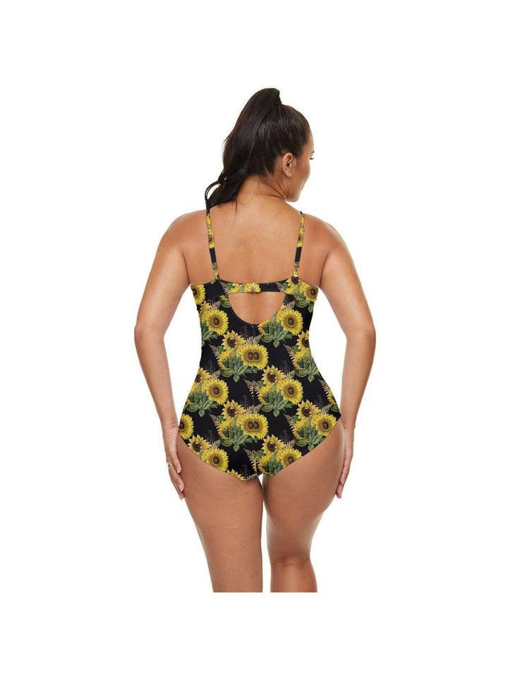 Sunflowers Retro Full Coverage Swimsuit - Poison Arrow Retro