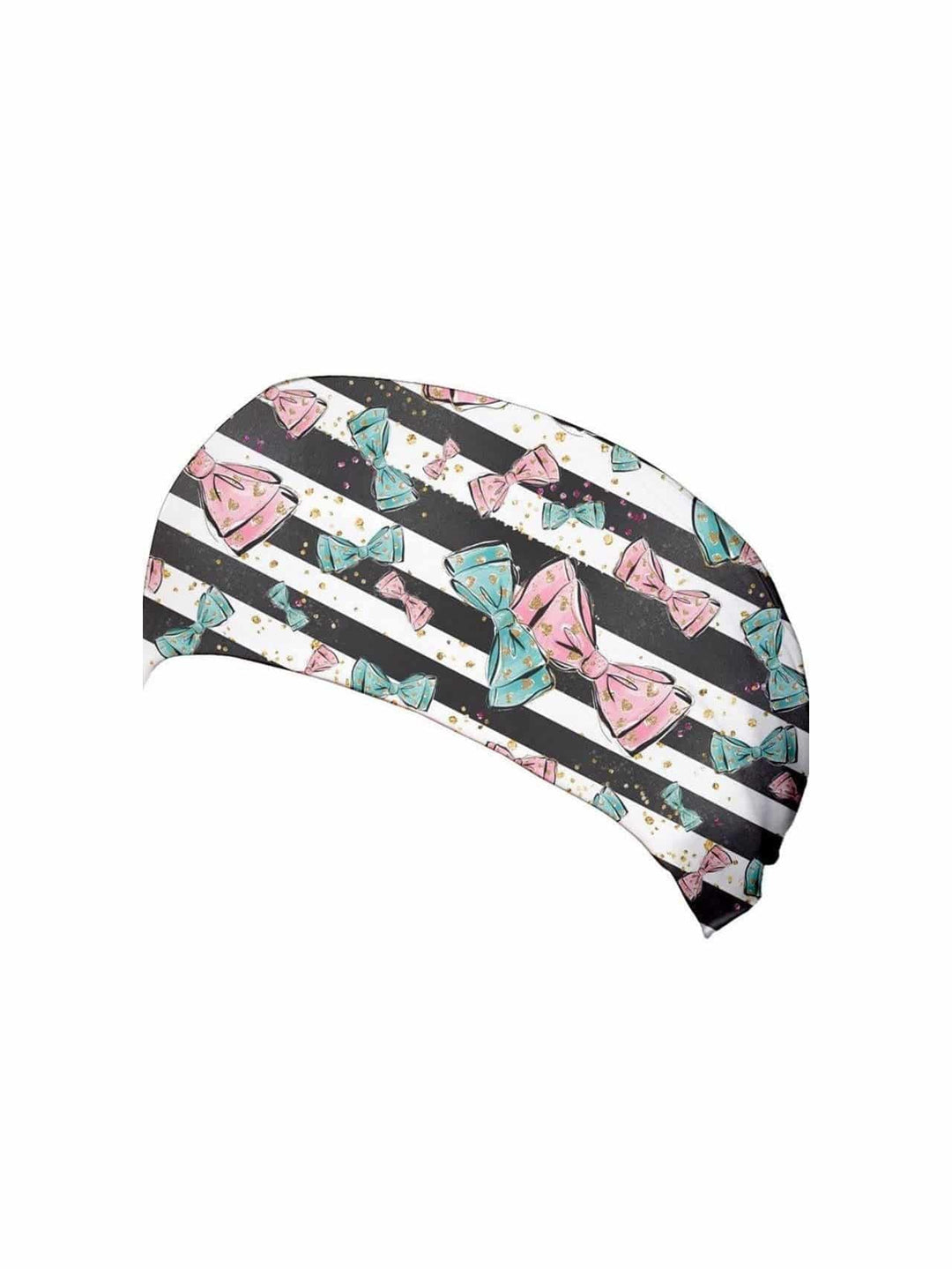 BOWS AND STRIPES WIDE STRETCHY HEADBAND - Poison Arrow Retro