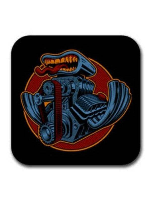 Custom Motor Rubber Square Coaster (4 pack) - Poison Arrow Retro