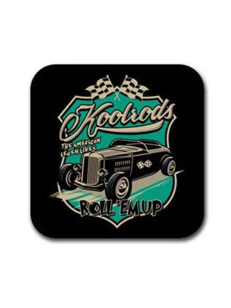 KOOLRODS Rubber Square Coaster (4 pack) - Poison Arrow Retro