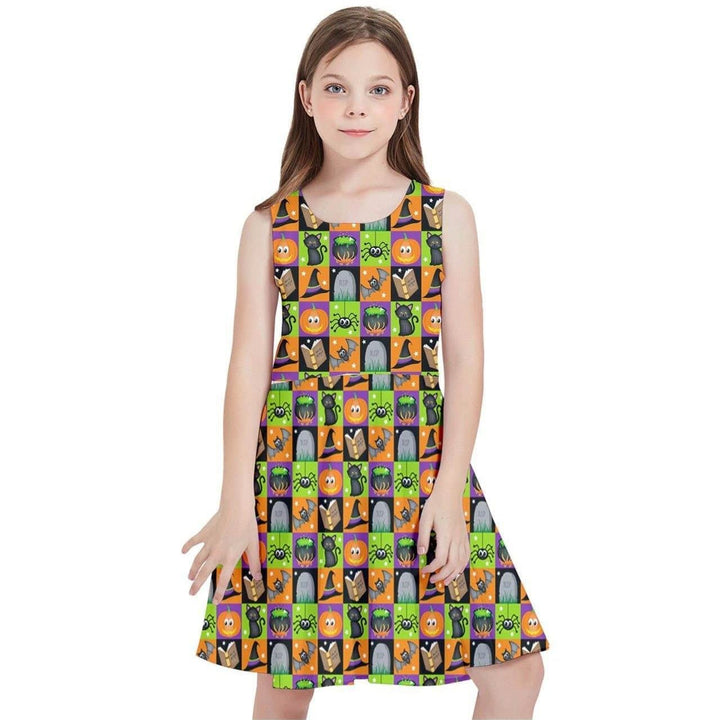 BLACK MAGIC Kids' Skater Dress - Poison Arrow Retro