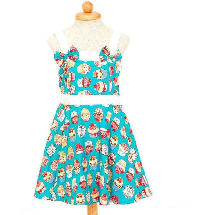 Blue Cupcakes Girl's Rockabilly Dresses - Poison Arrow Retro