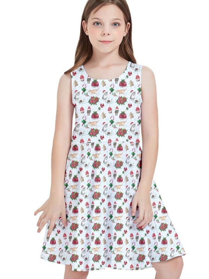 Christmas Cats Kids' Skater Dress - Poison Arrow Retro