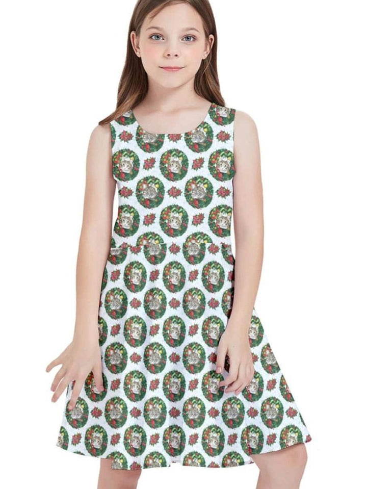 Christmas Cats Kids' Skater Dress - Poison Arrow Retro