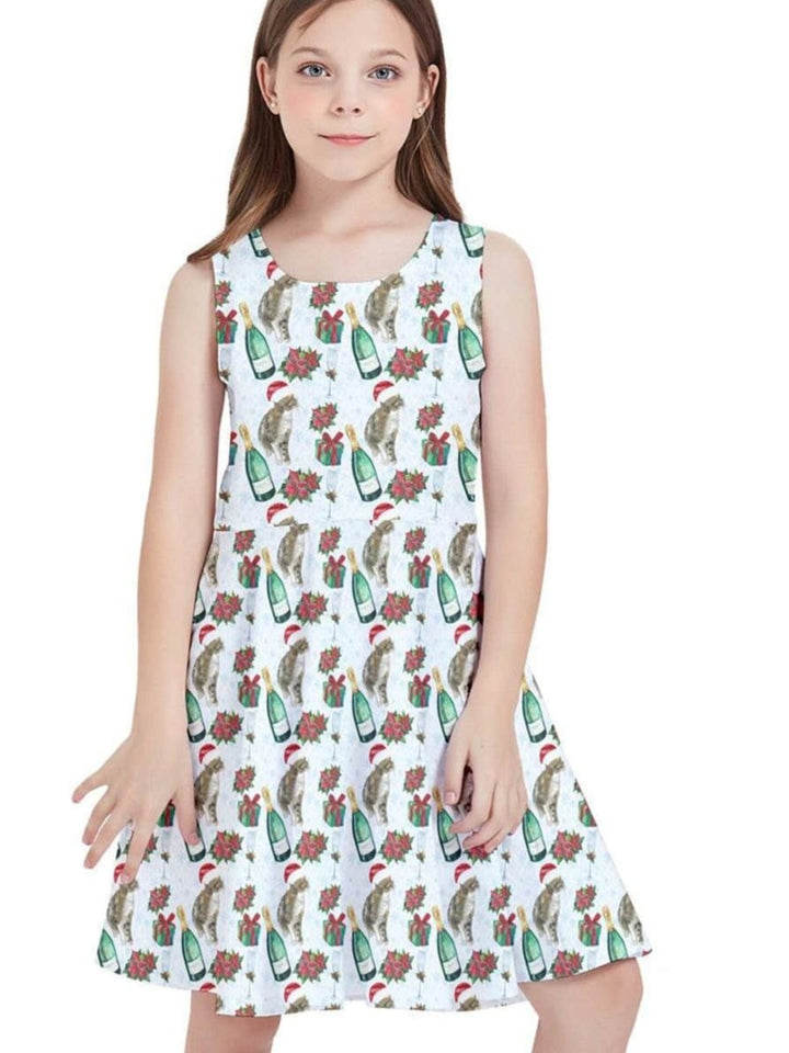 Christmas Cats Kids' Skater Dress - Poison Arrow Retro