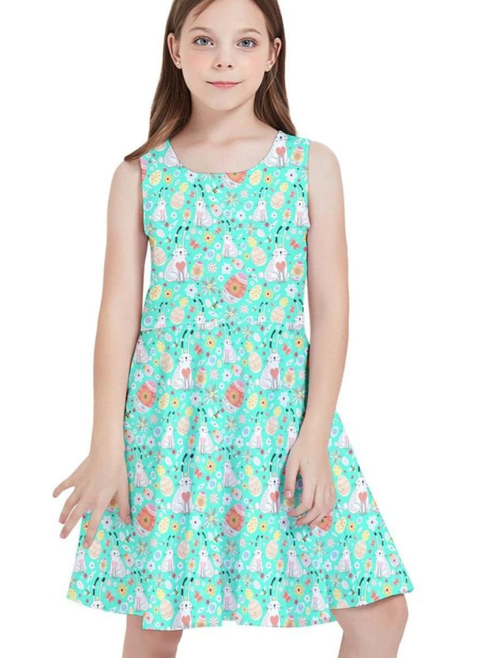 Easter Bunny Kids' Skater Dress - Poison Arrow Retro