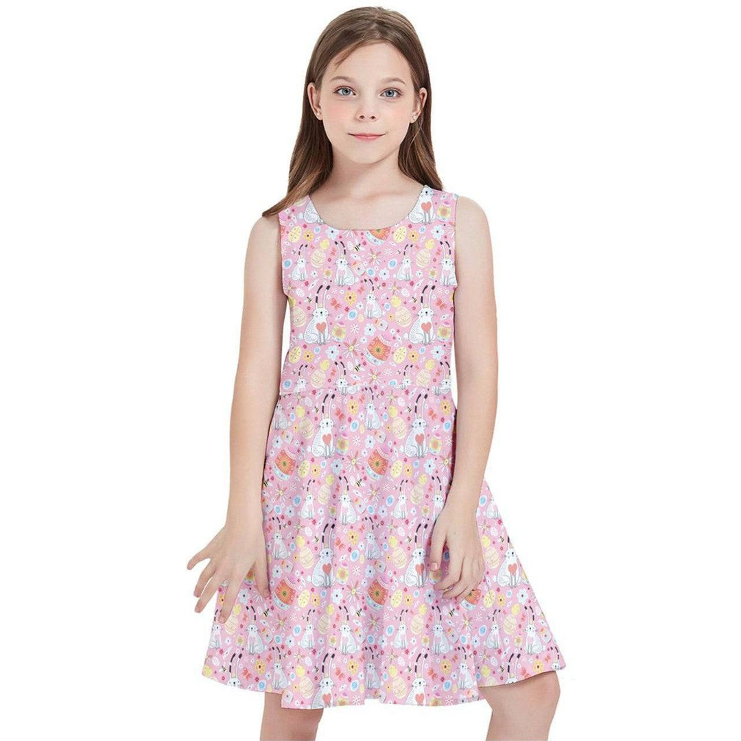 Easter Bunny Kids' Skater Dress - Poison Arrow Retro