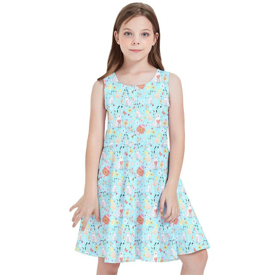 Easter Bunny Kids' Skater Dress - Poison Arrow Retro