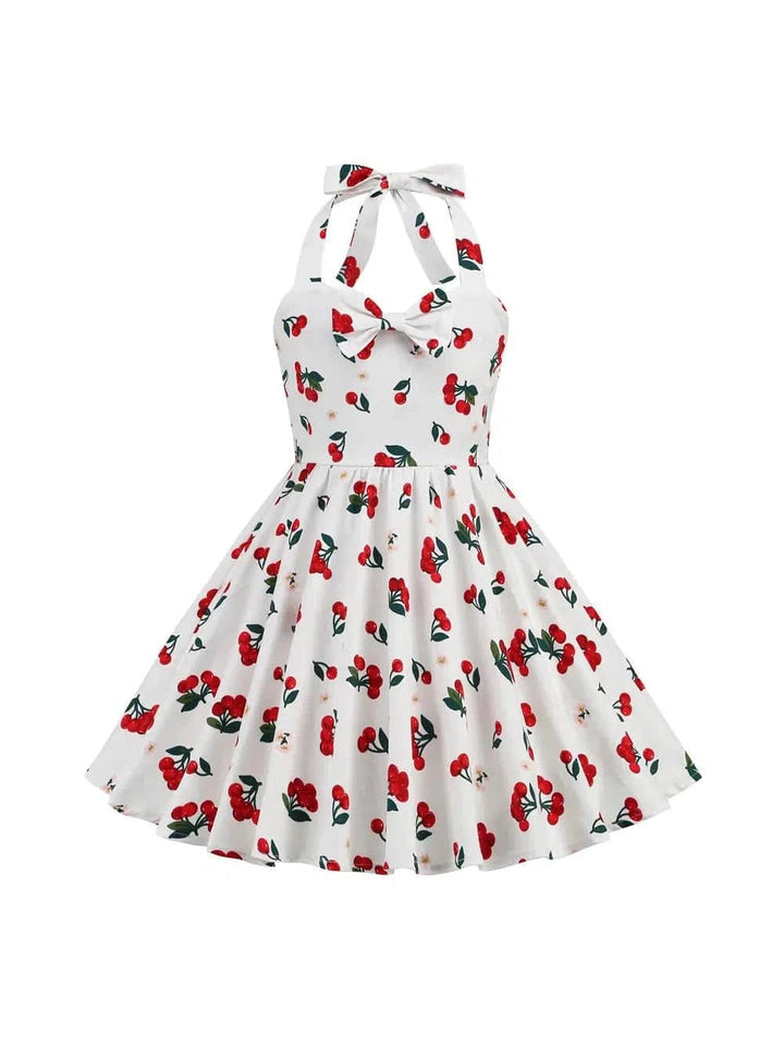 Girls Cherry Halter Rockabilly Dress - Poison Arrow Retro