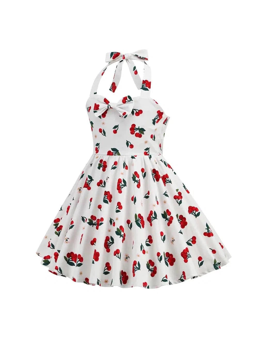 Girls Cherry Halter Rockabilly Dress