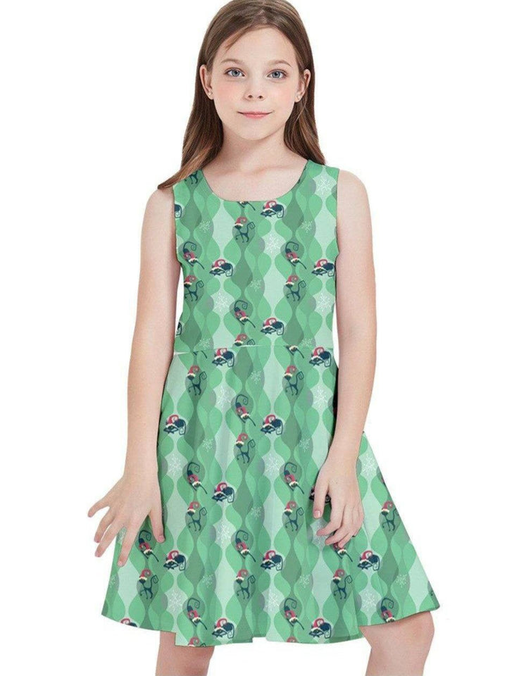 RETRO CHRISTMAS CATS Kids' Skater Dress - Poison Arrow Retro