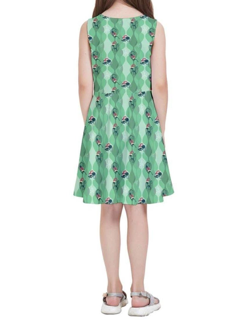 RETRO CHRISTMAS CATS Kids' Skater Dress - Poison Arrow Retro