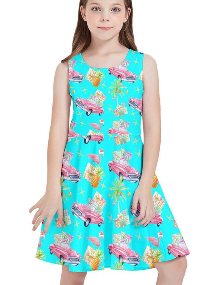 Tropical Christmas Kids' Skater Dress - Poison Arrow Retro