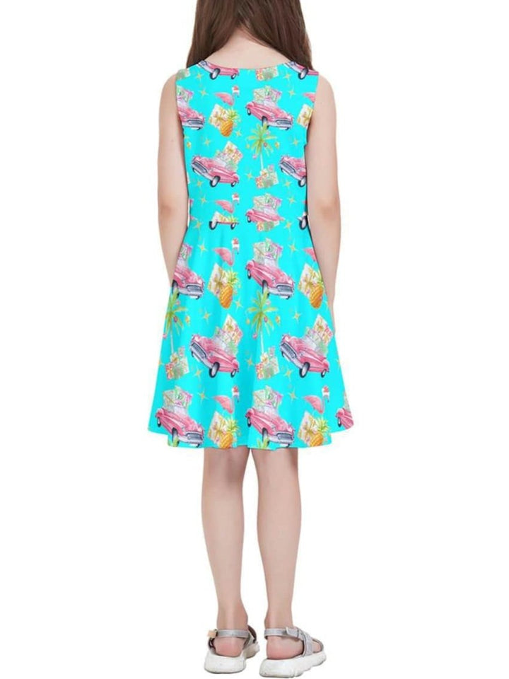 Tropical Christmas Kids' Skater Dress - Poison Arrow Retro