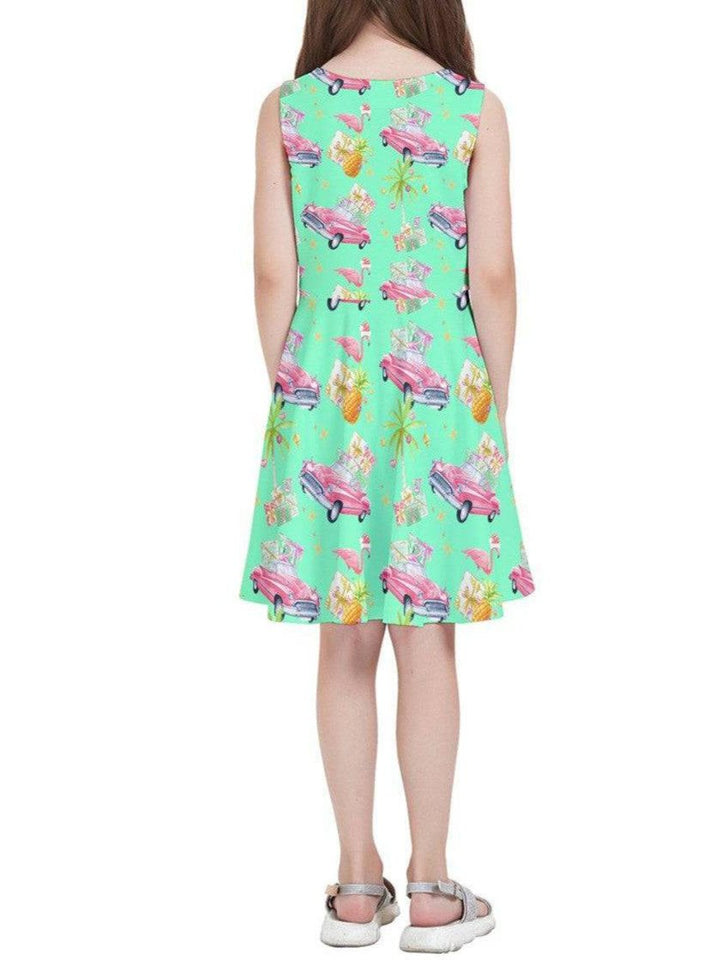 Tropical Christmas Kids' Skater Dress - Poison Arrow Retro