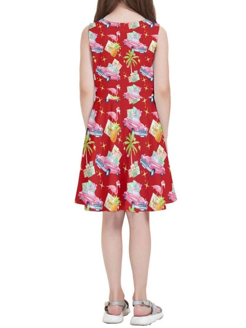 Tropical Christmas Kids' Skater Dress - Poison Arrow Retro