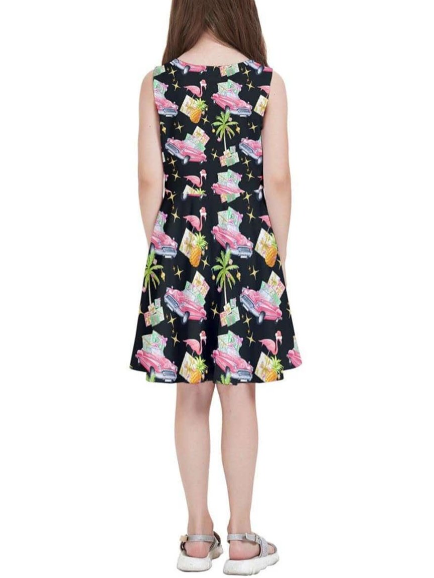 Tropical Christmas Kids' Skater Dress - Poison Arrow Retro