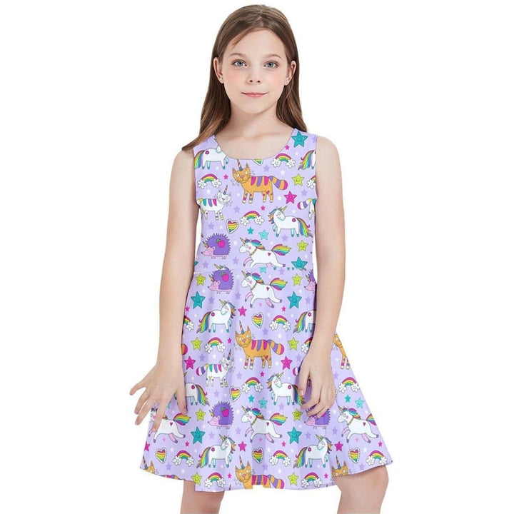 UNICORNS & UNICATS Kids' Skater Dress - Poison Arrow Retro