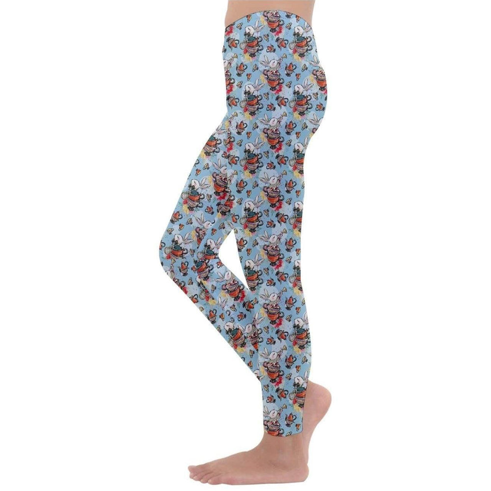 Down the Rabbit Hole Kids' Velour Leggings - Poison Arrow Retro