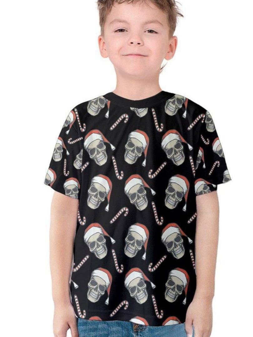 CHRISTMAS SKULLS Kids' Cotton Tee - Poison Arrow Retro