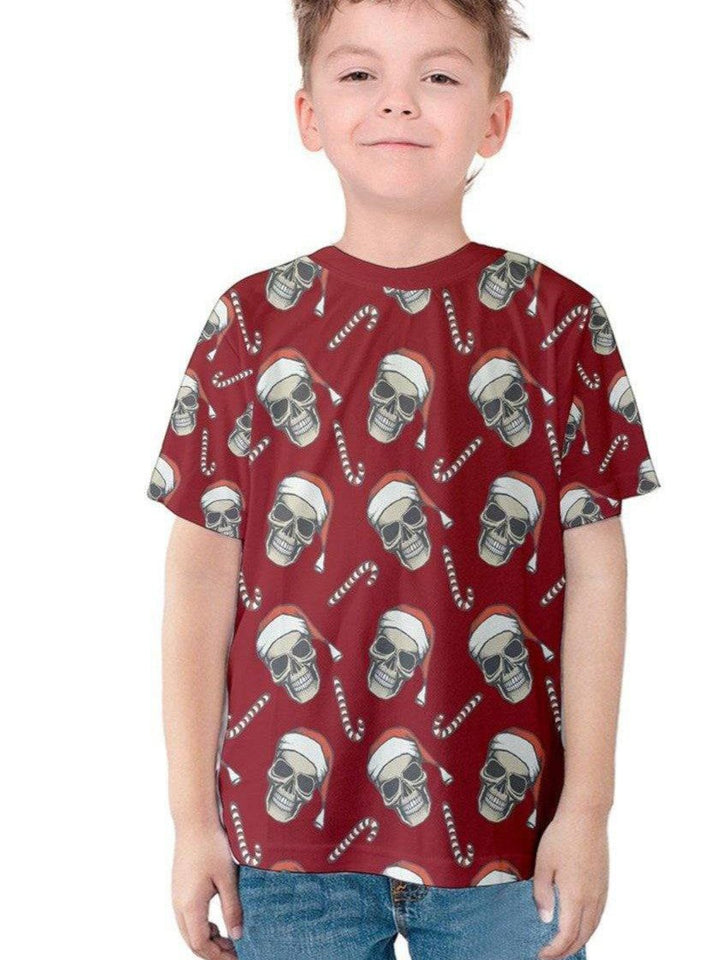 CHRISTMAS SKULLS Kids' Cotton Tee - Poison Arrow Retro